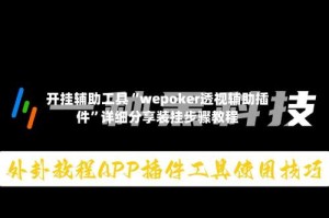 开挂辅助工具“wepoker透视辅助插件”详细分享装挂步骤教程