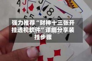 强力推荐“财神十三张开挂透视软件”详细分享装挂步骤