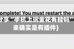 软件分享“手机上玩金花有挂吗”(原来确实是有插件)