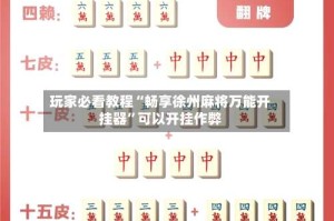 玩家必看教程“畅享徐州麻将万能开挂器”可以开挂作弊