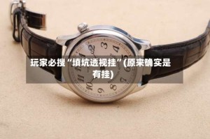 玩家必搜“填坑透视挂”(原来确实是有挂)