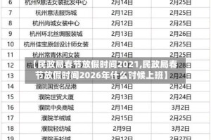 【民政局春节放假时间2021,民政局春节放假时间2026年什么时候上班】