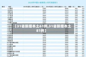 【31省新增本土61例,31省新增本土81例】