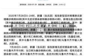 黑龙江增28例本土／黑龙江增加1例疑似
