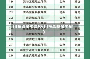 山东省多少高校(山东高校多少家)