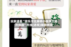 玩家速看“微乐河北麻将小程序万能开挂器”开挂(透视)辅助教程