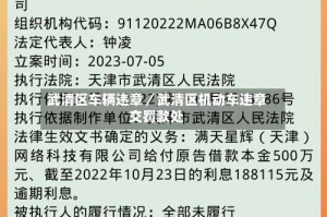 武清区车辆违章／武清区机动车违章交罚款处
