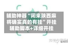 辅助神器“闲来陕西麻将确实真的有挂”开挂辅助脚本+详细开挂