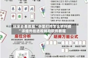 玩家必看教程“中至打炸怎么抓好牌”详细外挂透视辅助软件教程