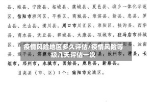 疫情风险地区多久评估/疫情风险等级几天评估一次