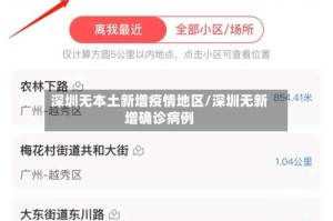 深圳无本土新增疫情地区/深圳无新增确诊病例