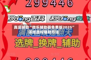 真实辅助“微乐辅助器免费版2025”详细透视辅助方法