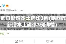 陕西昨日新增本土确诊3例(陕西昨日新增本土确诊3例详情)