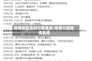 疫情地区实时行程查询/疫情行程查询系统