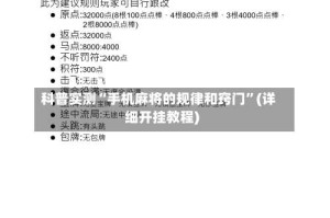 科普实测“手机麻将的规律和窍门”(详细开挂教程)