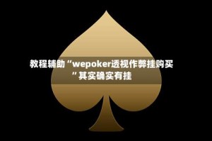 教程辅助“wepoker透视作弊挂购买”其实确实有挂