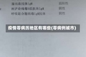 疫情零病历地区有哪些(零病例城市)