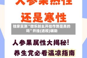 独家实测“微乐刨幺开挂作弊是真的吗”开挂(透视)辅助
