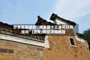 分享实测辅助“越乡游十三水可以开挂吗”(透视)开挂详细教程