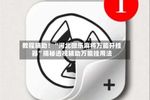 教程辅助！“河北微乐麻将万能开挂器”揭秘透视辅助万能挂用法