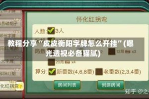 教程分享“皮皮衡阳字牌怎么开挂”(曝光透视必备猫腻)