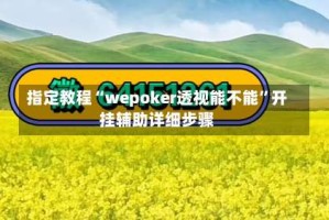 指定教程“wepoker透视能不能”开挂辅助详细步骤