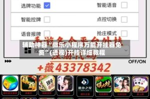 辅助神器“微乐小程序万能开挂器免费”(透视)开挂详细教程
