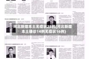 河北新增本土无症状28例(河北新增本土确诊14例无症状16例)