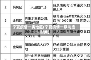 宁夏疫情一类地区(宁夏疫情一级响应时间)