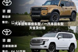 一汽丰田有哪些车型／一汽丰田车型大全及价格