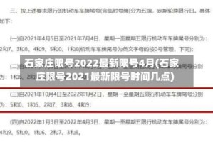 石家庄限号2022最新限号4月(石家庄限号2021最新限号时间几点)