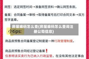 房屋编码怎么查(房屋编码怎么查询注册公司信息)