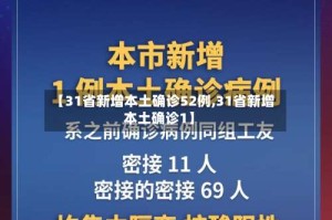 【31省新增本土确诊52例,31省新增本土确诊1】