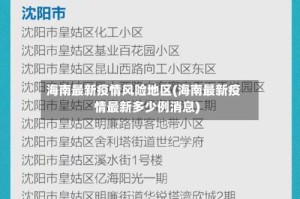 海南最新疫情风险地区(海南最新疫情最新多少例消息)