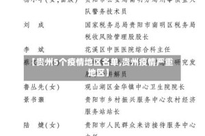 【贵州5个疫情地区名单,贵州疫情严重地区】
