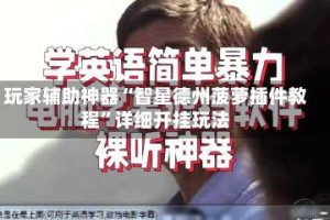 玩家辅助神器“智星德州菠萝插件教程”详细开挂玩法