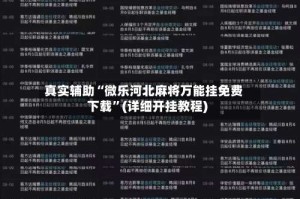 真实辅助“微乐河北麻将万能挂免费下载”(详细开挂教程)