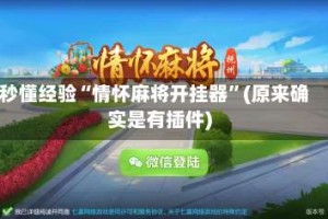 秒懂经验“情怀麻将开挂器”(原来确实是有插件)