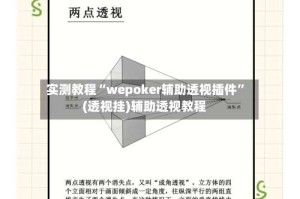 实测教程“wepoker辅助透视插件”(透视挂)辅助透视教程