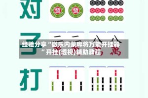 经验分享“微乐内蒙麻将万能开挂器”开挂(透视)辅助教程