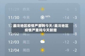 最冷地区疫情严重吗今天/最冷地区疫情严重吗今天新增