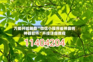 万能开挂辅助“微信小程序雀神麻将神器软件”开挂详细教程