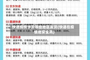 快递疫情涉及哪些地区发货(快递在疫情地安全吗)