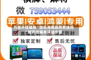 万能开挂辅助“微乐海南麻将有挂吗”附开挂脚本详细步骤