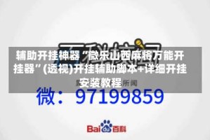 辅助开挂神器“微乐山西麻将万能开挂器”(透视)开挂辅助脚本+详细开挂安装教程