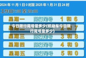 今日限行尾号是多少(机动车今日限行尾号是多少)