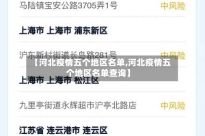 【河北疫情五个地区名单,河北疫情五个地区名单查询】