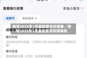 限号2023年1月最新限号时间表／限号2023年1月最新限号时间表格