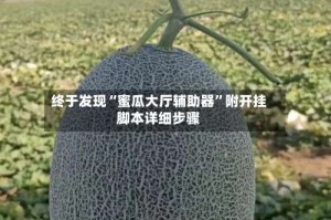 终于发现“蜜瓜大厅辅助器”附开挂脚本详细步骤