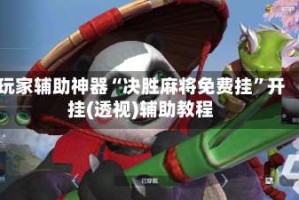 玩家辅助神器“决胜麻将免费挂”开挂(透视)辅助教程